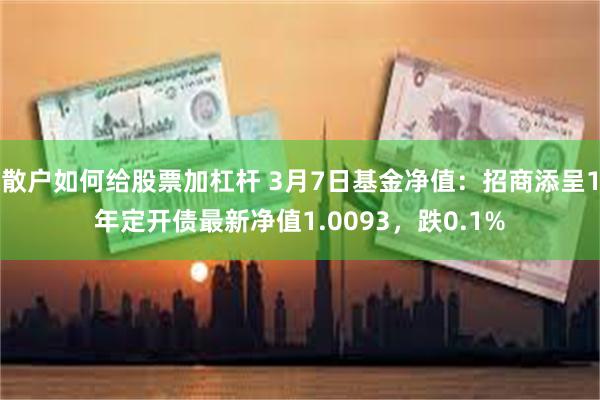 散户如何给股票加杠杆 3月7日基金净值：招商添呈1年定开债最新净值1.0093，跌0.1%